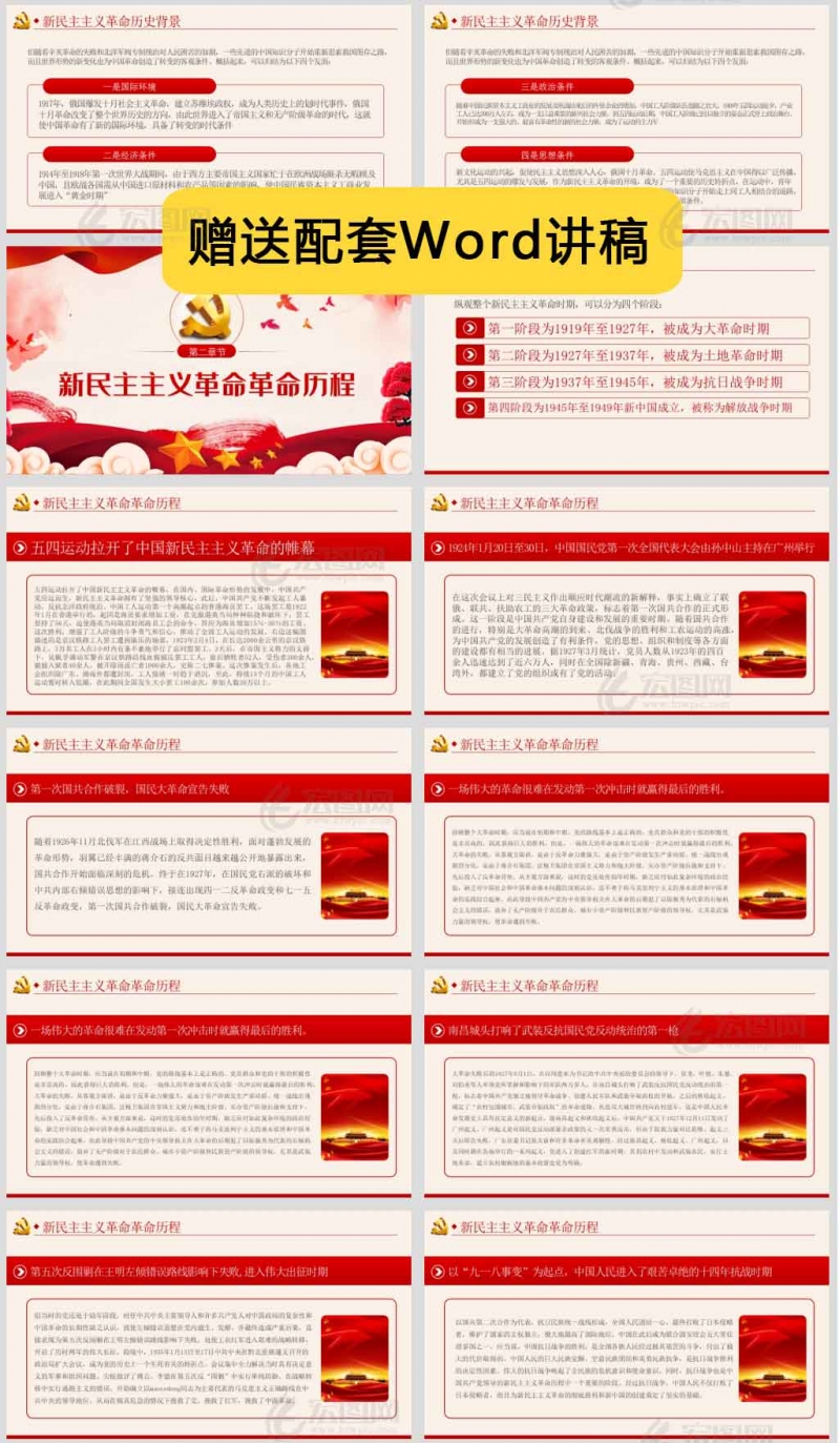 中国共产党党史之新民主主义革命时期解读PPT模板