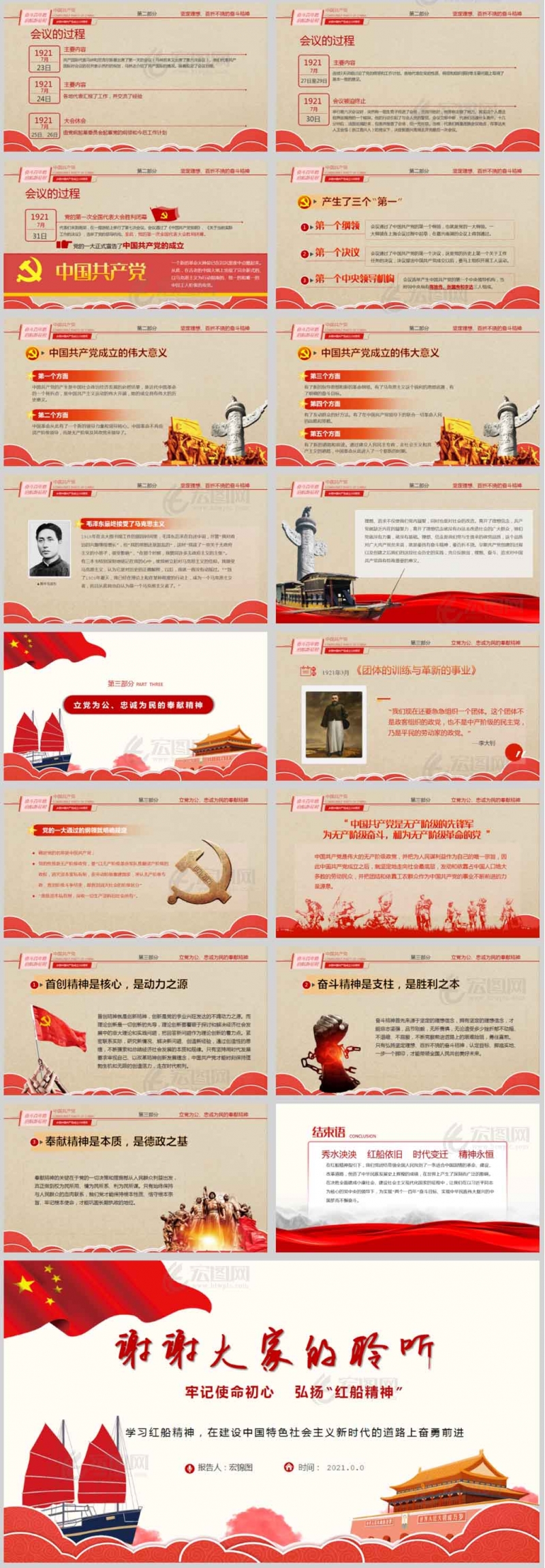 学习红船精神，在建设中国特色社会主义新时代的道路上奋勇前进PPT